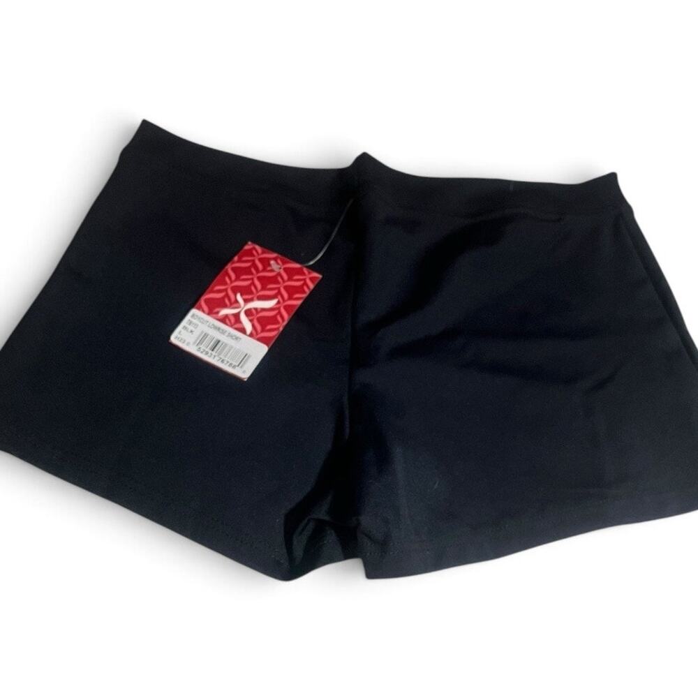 Capezio Boy Cut Low rise Black Short Size Large NWT Dance Yoga Activewear